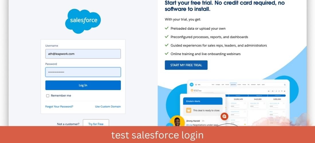 test salesforce login